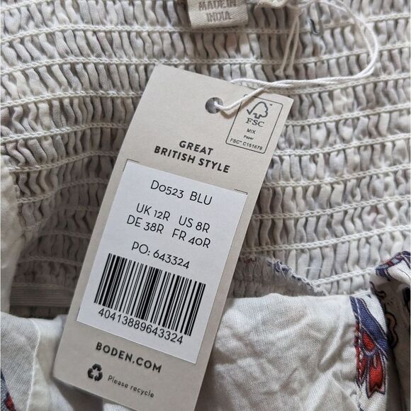 Boden NWT Tiered Garden Party Dress Smocked Halter Tie Ditzy Floral Rara Maxi 8‎ - Picture 14 of 16